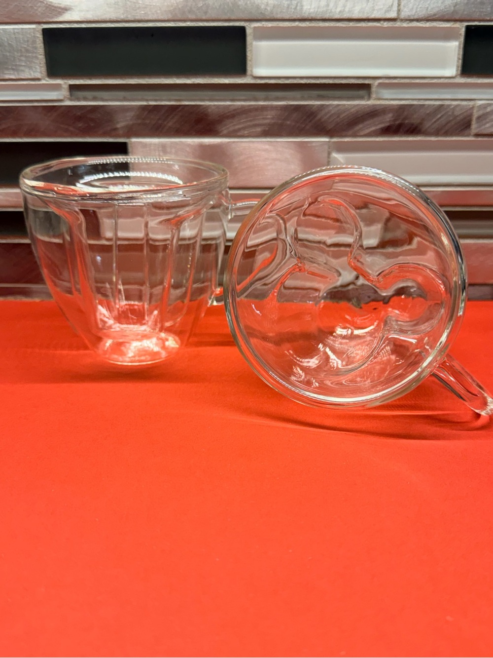 JoyJolt Clear Double-Walled Mickey Mouse Coffee Mugs - Set of 2